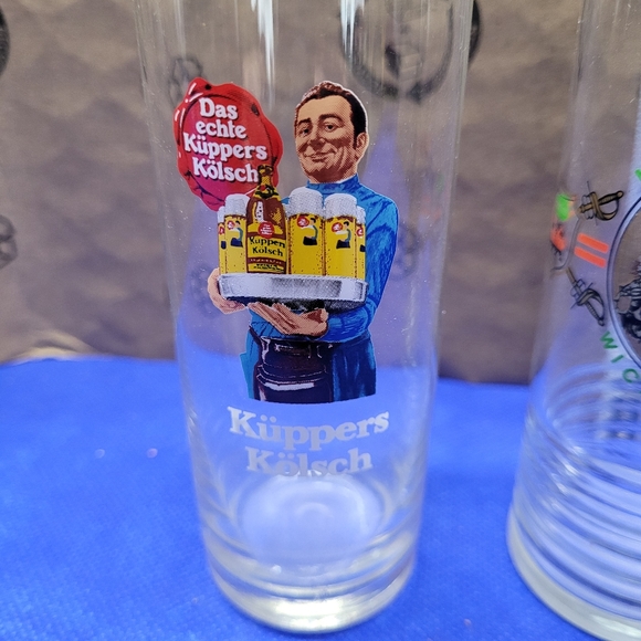 Vintage small European beer glasses from the 80's and 90's - Picture 6 of 9